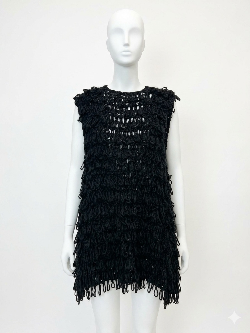 Reverse Black Loop-Detail Sleeveless Kids Dress